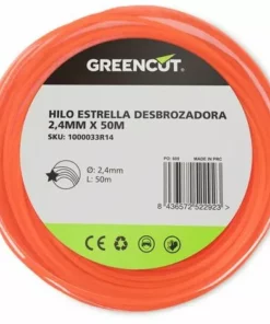 GREENCUT Fil étoilé Pour Débroussailleuse 2,4MM X 50M