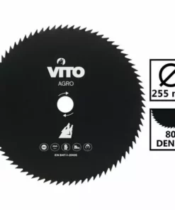 VITO GARDEN Lame De Coupe Débroussailleuse VITO AGRO 80 Dents - Diam 255mm Alesage 25.4 -Débroussailleuse Soldes Magasin 2346690 2