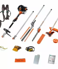 TIMBERPRO Multifonction 4 En 1 Débroussailleuse, Taille Haie, Elagueuse + Rallonge, 52 Cm3, 3cv