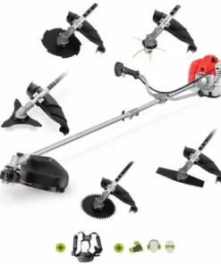 Débroussailleuse Avec Moteur à Essence 2 Temps 65cc 4,9cv, 6 Accessoires Différents Pour La Coupe, Guidon à Double Poignée, Régulateur De Puissance, Harnais De Sécurité - Greencut GGT650X-6