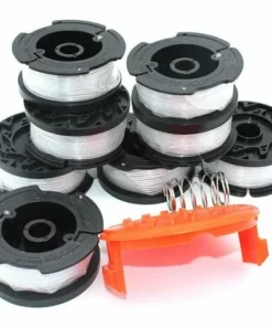LITZEE 8PK 0.065"Bobine Pour BLACK + DECKER Strimmer Tondeuse De Remplacement 30ft 0.065" Tondeuse à Corde Alimentation Auto Ligne 8PK Bobine 1PK Capuchon 1 PK Ressort -Débroussailleuse Soldes Magasin 28431704 2