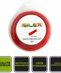 Bobine De Fil 80m 2.4mm ø Silex® Pour Débroussailleuse