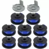 THSINDE 8 Bobines De Fil De Rechange Pour Débroussailleuse 0,065" 18V 24V 40V Compatible Ryobi One+ AC14RL3A, String Autofeed 522994001 Capuchon Pour Débroussailleuse Sans Fil 3,44m 8 Bobines + 2 Capuchons