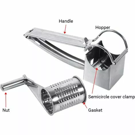 ABCRITAL Râpe À Fromage Polyvalente, Râpe À Fromage En Acier Inoxydable Avec Tambours À Main En Acier Inoxydable, Râpe À Spaetzle Pour Mozzarella, Légumes Et Plus, Design Ergonomique 4 ABCRITAL Râpe À Fromage Polyvalente, Râpe À Fromage En Acier Inoxydable Avec Tambours À Main En Acier Inoxydable, Râpe À Spaetzle Pour Mozzarella, Légumes Et Plus, Design Ergonomique – Image 2