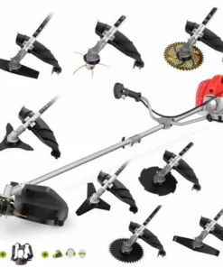 Débroussailleuse à Essence 65cc 4,9cv Avec Moteur 2 Temps, 9 Accessoires Différents Pour La Coupe, Guidon à Double Poignée, Régulateur De Puissance, Harnais De Sécurité - Greencut GGT650X-9