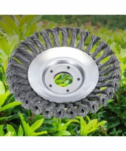 DONTODENT Brosse De Roue De Fil De 8 Pouces, Roue De Désherbage De Dérouillage Torsadée De Type Bol, Tête De Coupe-herbe De Brosse De Roue De Fil D'acier Pour Tondeuse à Gazon