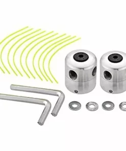 TINOR Lot De 2 Têtes De Débroussailleuse Universelles En Aluminium - Tête Double Fil - Bobine De Fil En Nylon - Accessoire Pour Débroussailleuse