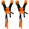 TINOR Lot De 2 Sangles D'épaule Réglables Pour Tondeuse à Gazon Avec Ceinture En Nylon Durable Pour Jardinage Ou Débroussailleuse Pour Débroussailleuse KM, STIHL FS (Orange)