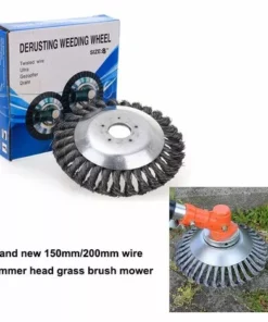 DECKON Tête De Coupe-herbe En Fil D'acier, 150+200mm, Tête De Coupe-herbe De Jardin à Bord Rond, Brosse De Désherbage, Tondeuse à Gazon, Outil De Jardin -Débroussailleuse Soldes Magasin 52693700 4