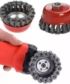 DKSFJKL Tête Brosse Désherbage, Pour Débroussailleuse, Plateau Désherbage En Fil D'acier Universel Aménagement Paysager Coupe Irrigation Machines Accessoires (4 Pouces)