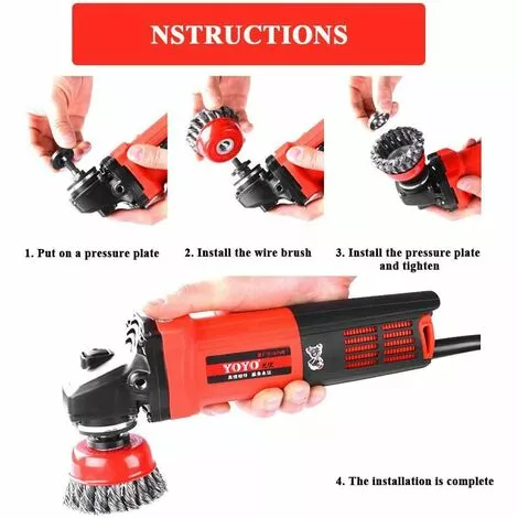 DKSFJKL Tête Brosse Désherbage, Pour Débroussailleuse, Plateau Désherbage En Fil D'acier Universel Aménagement Paysager Coupe Irrigation Machines Accessoires (4 Pouces) 6 DKSFJKL Tête Brosse Désherbage, Pour Débroussailleuse, Plateau Désherbage En Fil D'acier Universel Aménagement Paysager Coupe Irrigation Machines Accessoires (4 Pouces) – Image 4