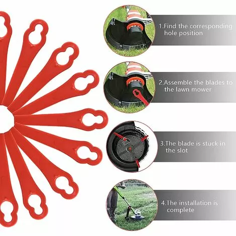 Lames En Plastique De Rechange,100 Pièces Lames De Coupe En Plastique Lame De Tondeuse En Plastique Débroussailleuse à Couteau En Plastique, Pour Jardin Et Pelouse Coupe Bordures,Starlight 5 Lames En Plastique De Rechange,100 Pièces Lames De Coupe En Plastique Lame De Tondeuse En Plastique Débroussailleuse à Couteau En Plastique, Pour Jardin Et Pelouse Coupe Bordures,Starlight – Image 3