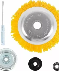 TINOR Brosse Anti-mauvaises Herbes En Nylon - Brosse Ronde Universelle Pour Débroussailleuse - Outils De Jardin Durables - 200 Mm X 25,4 Mm