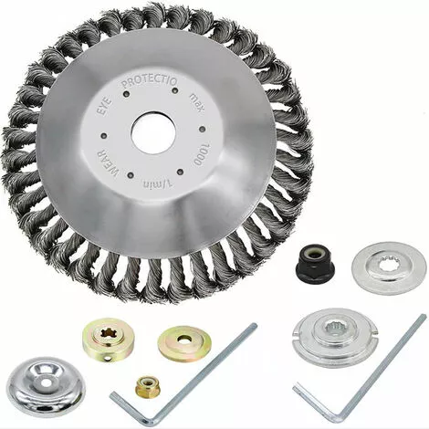 DECKON Coupe-herbe Débroussailleuse De 200 Mm De Diamètre Brosse Métallique Débroussailleuse Peut éliminer Efficacement Les Mauvaises Herbes Et Avec Adaptateurs 4 Pièces 4 DECKON Coupe-herbe Débroussailleuse De 200 Mm De Diamètre Brosse Métallique Débroussailleuse Peut éliminer Efficacement Les Mauvaises Herbes Et Avec Adaptateurs 4 Pièces – Image 2