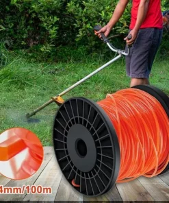 Fil De Rechange Pour Coupe-bordure, En Nylon,4 Pans, Diamètre 2,4 Mm, Longueur 100 M, Rouge，Fontainebleau -Débroussailleuse Soldes Magasin 55490011 4