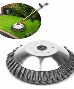 8 Pouces Tête Brosse Désherbage, Brosse De Roue De Fil D'acier Universel Métal Fixation De Débroussailleuse 25,4MM X 190MM, 1Pcs，Fontainebleau -Débroussailleuse Soldes Magasin 55490016 5