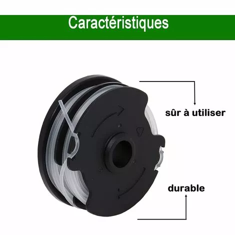 SUPERMARKET Bobines De Rechange Pour Débroussailleuse Sans Fil Parkside PRTA 20-Li C3 IAN351753,Lot De 4,Superma,noir 5 SUPERMARKET Bobines De Rechange Pour Débroussailleuse Sans Fil Parkside PRTA 20-Li C3 IAN351753,Lot De 4,Superma,noir – Image 3