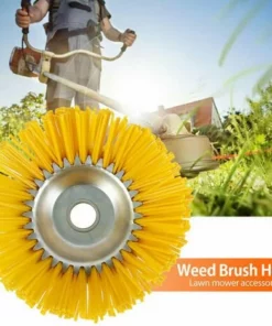 LIRIKA Brosse Anti-mauvaises Herbes En Nylon Pour Débroussailleuse - Outil De Jardin - Tête De Débroussailleuse - Trou Intérieur 25,4 Mm - Jaune - 200 Mm