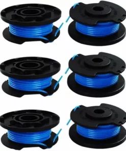 HKLFFJA 6 Paquets Bobine De Rechange Pour Coupe-bordure De Ligne 0,065 Pouce Pour Ryobi 18v 24v 40v, Compatible Avec Ryobi One + AC14RL3A, Coupe-fil Sans Fil Line 11ft, 8 Bobines + 2 Capuchons De Coupe -Débroussailleuse Soldes Magasin 57020363 2