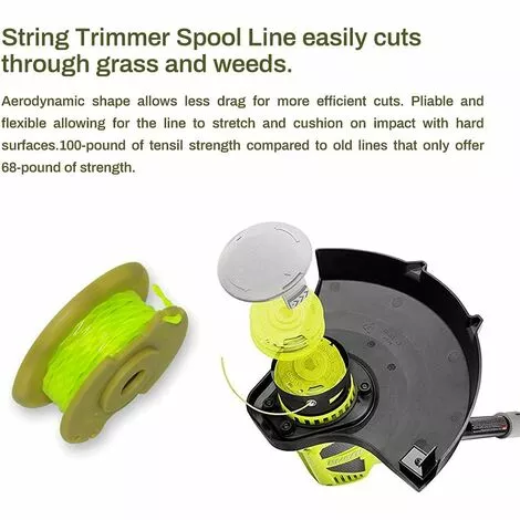 FONTAINEBLEAU Bobines De Fil De Coupe, Capuchon De Bobine De Coupe-Bordures, 6 X 3,4m Bobines De Rechange Pour Coupe-Bordures, Diamètre Du Ø 2 Mm Bobine Fil Coupe Bordure Pour Ryobi 18v 24v 40v Fonepro 3Pcs 6 FONTAINEBLEAU Bobines De Fil De Coupe, Capuchon De Bobine De Coupe-Bordures, 6 X 3,4m Bobines De Rechange Pour Coupe-Bordures, Diamètre Du Ø 2 Mm Bobine Fil Coupe Bordure Pour Ryobi 18v 24v 40v Fonepro 3Pcs – Image 4