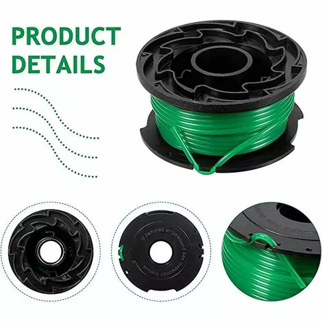 GUAZHUNIFR Lot De 6 Bobines De Fil Pour Débroussailleuse Black And Decker GL7033, GL8033, GL9035, 6 M 4 GUAZHUNIFR Lot De 6 Bobines De Fil Pour Débroussailleuse Black And Decker GL7033, GL8033, GL9035, 6 M – Image 2