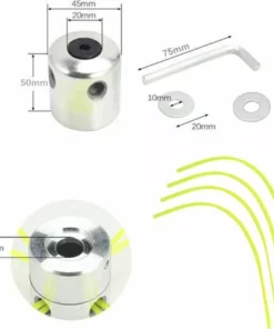 TANABATA Tête De Coupe-herbe En Aluminium Tête De Débroussailleuse Universelle Tête De Coupe Bobine Avec 4 Nylon Ligne Coupe Bordure Tête Double Fil Bobine Pour Débroussailleuse à Gazon Et Brosse Cutter -Débroussailleuse Soldes Magasin 58220624 2
