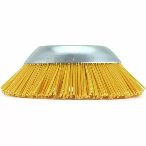 BARES Brosse Anti-mauvaises Herbes En Nylon Pour Débroussailleuse - Outil De Jardin - Tête De Débroussailleuse - Trou Intérieur 25,4 Mm - Jaune - 200 Mm 3 BARES Brosse Anti-mauvaises Herbes En Nylon Pour Débroussailleuse - Outil De Jardin - Tête De Débroussailleuse - Trou Intérieur 25,4 Mm - Jaune - 200 Mm