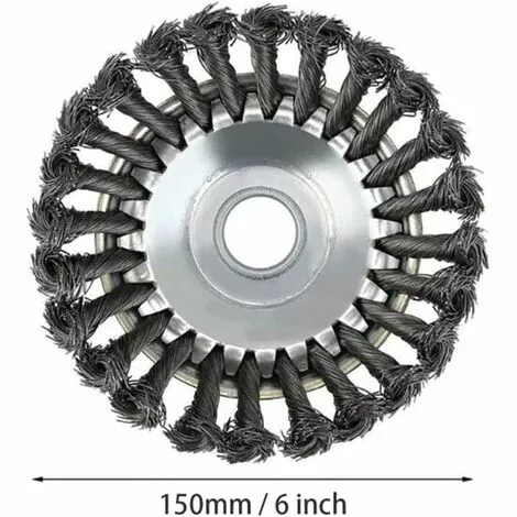 AOUGO Brosse De Débroussailleuse à Gazon, Tête De Coupe Filaire De 15,2 Cm Avec Roue En Fil D'acier Solide, Brosse Ronde En Métal Pour Mauvaises Herbes 4 AOUGO Brosse De Débroussailleuse à Gazon, Tête De Coupe Filaire De 15,2 Cm Avec Roue En Fil D'acier Solide, Brosse Ronde En Métal Pour Mauvaises Herbes – Image 2