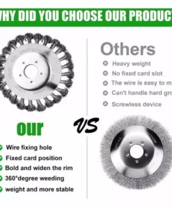 AOUGO Weed Head Brosse à Désherbage En Fil D'acier 6 Pouces Brosse Rotative Disque De Brosse Pour Outils De Pelouse Jardin Agriculture - Remplacement Pour La Tonte -Débroussailleuse Soldes Magasin 58574301 3
