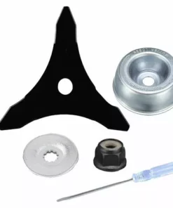 12"x 3T Lame De Débroussailleuse Avec Kit D'entretien D'accessoire D'adaptateur De Lame De Tondeuse à Gazon De Machine De Jardinage Pour Mauvaises Herbes Fraîches Et Tondeuse. GrooFoo