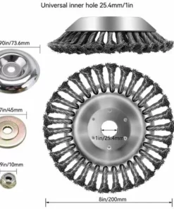 HIASDFLS Brosse À Mauvaises Herbes Pour Débroussailleuse 200 X 25,4 Mm, Brosse De Tondeuse À Gazon,​Tete De Coupe Mauvaises Herbes -Débroussailleuse Soldes Magasin 59008290 2