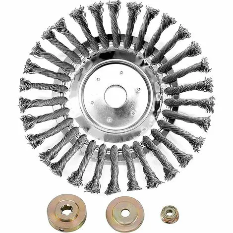 DKSFJKL 6 Pouces Brosse De Désherbage Rotative Pour Extérieur Avec Nœud Torsadé En Acier Pour Roue 25,4 Mm X 150 Mm Coupe Universelle 3 DKSFJKL 6 Pouces Brosse De Désherbage Rotative Pour Extérieur Avec Nœud Torsadé En Acier Pour Roue 25,4 Mm X 150 Mm Coupe Universelle