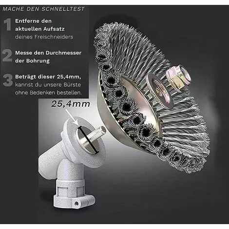 DKSFJKL 6 Pouces Brosse De Désherbage Rotative Pour Extérieur Avec Nœud Torsadé En Acier Pour Roue 25,4 Mm X 150 Mm Coupe Universelle 5 DKSFJKL 6 Pouces Brosse De Désherbage Rotative Pour Extérieur Avec Nœud Torsadé En Acier Pour Roue 25,4 Mm X 150 Mm Coupe Universelle – Image 3