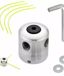 QERSTA Tête De Tondeuse En Aluminium, Tête De Tondeuse à Gazon Universelle Avec 4 Cordons En Nylon