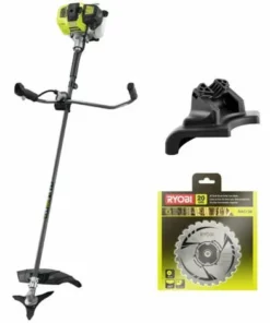 Pack RYOBI Débroussailleuse Thermique 1250W RBC42FSBO - Lame Scie 26 Dents - Carter De Protection