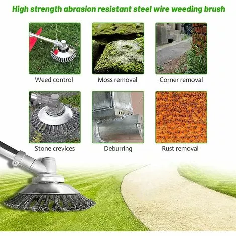 LONGZIMING Brosse De Débroussailleuse, Tête Brosse Désherbage, Brosse à Mauvaises Herbes Pour Débroussailleuse, Brosse De Désherbage Fil D'acier, Environ 6 Pouces, Accessoires De Tondeuse à Gazon 6 LONGZIMING Brosse De Débroussailleuse, Tête Brosse Désherbage, Brosse à Mauvaises Herbes Pour Débroussailleuse, Brosse De Désherbage Fil D'acier, Environ 6 Pouces, Accessoires De Tondeuse à Gazon – Image 4