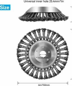 Cisea Tete Brosse Débroussailleuse, 150mm Brosse Desherbage Debroussailleuse, Debroussailleur Pour Outils De Pelouse Jardin Agriculture (6 Pouce) -Débroussailleuse Soldes Magasin 59799090 2