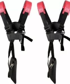 MINKUROW Lot De 2 Sangles D'épaule Réglables Pour Tondeuse à Gazon Avec Ceinture En Nylon Durable Pour Jardinage Ou Débroussailleuse Pour La Série KM, STIHL FS (rouge Foncé)