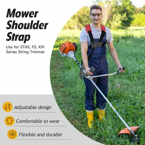 FLYME Tondeuse à Fronde – Tondeuse à Double Sangle Avec Sangles En Nylon Durables Réglables Pour Débroussailleuse Ou Jardinage Pour STIHL FS, Tondeuse à Fil Série Km (rouge) 6 FLYME Tondeuse à Fronde – Tondeuse à Double Sangle Avec Sangles En Nylon Durables Réglables Pour Débroussailleuse Ou Jardinage Pour STIHL FS, Tondeuse à Fil Série Km (rouge) – Image 4