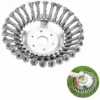 FR-LIFE Brosse De Débroussailleuse à Gazon,BR-Vie 200x25.4mm Brosse à Désherber Ronde Pour éliminer Les Mauvaises Herbes, Tête Brosse Rotative Avec Roue En Fil D'acier Massif Pour Jardin Agriculture(8 Pouce)