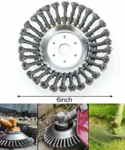 PREMIER 150mm Noué Fer Solide Acier Fil Effilée Tête De Débroussailleuse Pour Tondeuse à Gazon - Jardin Et Weed Weedin -Débroussailleuse Soldes Magasin 60541346 2