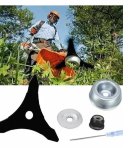 MACARON Lame De Débroussailleuse Avec Kit D'entretien D'accessoire D'adaptateur De Lame De Tondeuse à Gazon De Machine De Jardinage Pour Mauvaises Herbes Fraîches Et Tondeuse LO-Ron -Débroussailleuse Soldes Magasin 60657035 5