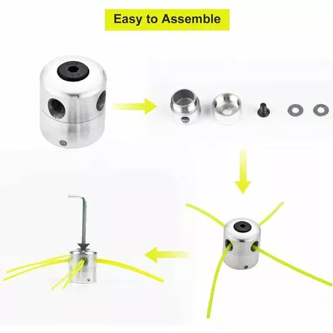 DENUOTOP Tête De Débroussailleuse Universelle Aluminium Fils Tête Coupe-bordure Tête Double Fil Bobine Tête Fil Nylon Pour Tondeuse, 2 Têtes De Fil + 8 Fils 4 DENUOTOP Tête De Débroussailleuse Universelle Aluminium Fils Tête Coupe-bordure Tête Double Fil Bobine Tête Fil Nylon Pour Tondeuse, 2 Têtes De Fil + 8 Fils – Image 2