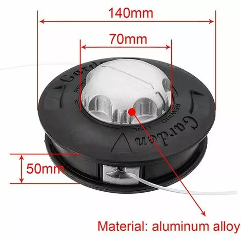 AOUGO Tête De Tondeuse à Gazon – Tête De Coupe Universelle 2 Lignes, Filetage M10, Brosse En Nylon Et Aluminium, Bobine De Tondeuse (noir) 4 AOUGO Tête De Tondeuse à Gazon – Tête De Coupe Universelle 2 Lignes, Filetage M10, Brosse En Nylon Et Aluminium, Bobine De Tondeuse (noir) – Image 2