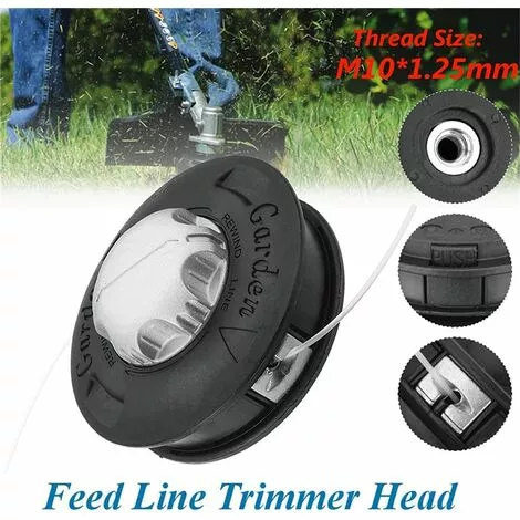 AOUGO Tête De Tondeuse à Gazon – Tête De Coupe Universelle 2 Lignes, Filetage M10, Brosse En Nylon Et Aluminium, Bobine De Tondeuse (noir) 5 AOUGO Tête De Tondeuse à Gazon – Tête De Coupe Universelle 2 Lignes, Filetage M10, Brosse En Nylon Et Aluminium, Bobine De Tondeuse (noir) – Image 3