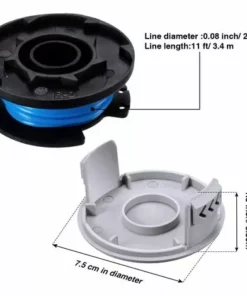 HIASDFLS 10 Pièces Ac14Rl3A Ligne De Bobine Coupe-Herbe De Rechange 11 Ft 0,065 Pouce Bobine De Corde D'Herbe Ligne De Bobine De Coupe, 2 Bobine Coupe-Bordures Compatible Avec Ryobi 18V, 24V, 40V -Débroussailleuse Soldes Magasin 61241976 2