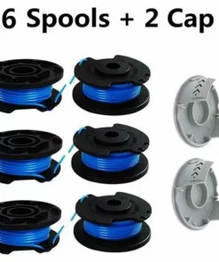 SINCèREETALI Lot De 8 Bobines De Rechange Pour Coupe-bordures De 0,065 Pouce Pour Ryobi 18v 24v 40v Compatible Avec Ryobi One+ AC14RL3A, Coupe-bordures Sans Fil De 11 Pieds, 6 Bobines + 2 Capuchons De Coupe-bordures -Débroussailleuse Soldes Magasin 63822051 2
