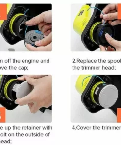 SINCèREETALI Lot De 8 Bobines De Rechange Pour Coupe-bordures De 0,065 Pouce Pour Ryobi 18v 24v 40v Compatible Avec Ryobi One+ AC14RL3A, Coupe-bordures Sans Fil De 11 Pieds, 6 Bobines + 2 Capuchons De Coupe-bordures -Débroussailleuse Soldes Magasin 63822051 4