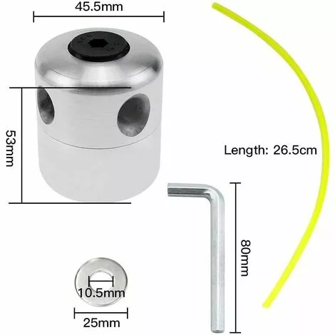 Têtes Pour Débroussailleuses Universelle En Aluminium M10 Strimmer Head Avec 4 Fils 1 Clé Hexagonale Et 2 Rondelles Tête Coupe-Bordure Pour Tondeuse À Gazon Gdrhvfd 6 Têtes Pour Débroussailleuses Universelle En Aluminium M10 Strimmer Head Avec 4 Fils 1 Clé Hexagonale Et 2 Rondelles Tête Coupe-Bordure Pour Tondeuse À Gazon Gdrhvfd – Image 4