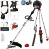 Arebos Débroussailleuse à Essence Premium 5 En 1 3PS 52 CC Avec Manche Profilé Rembourré Avec Rallonge De 1 M | Taille-haie Réglable | Coupe-Bordures | Débroussailleuse à Gazon - Noir / Rouge -Débroussailleuse Soldes Magasin 64089749 1